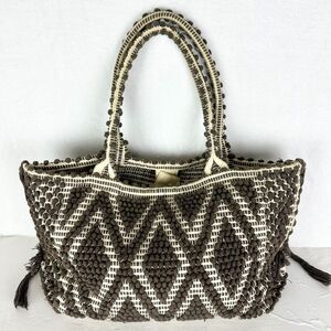 Antonello Tedde Capriccioli Handwoven Eco Luxury Handbag Large Rombi Linen